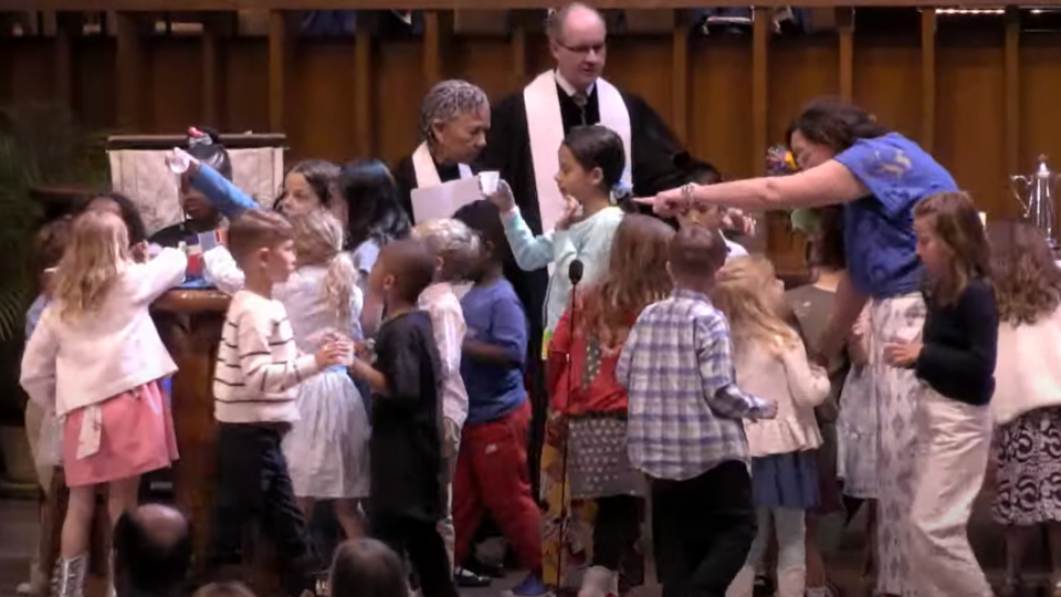 Children helping with Baptism, April 27